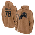 YuxnsD.Lions #76 Blake Miller Player Brown Salute to Service Hoodies Limited Game Stitched Jerseys