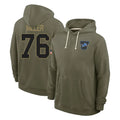 Yuxns D.Lions #76 Blake Miller Player Olive Salute to Service Pullover Hoodies Limited Stitched Jerseys