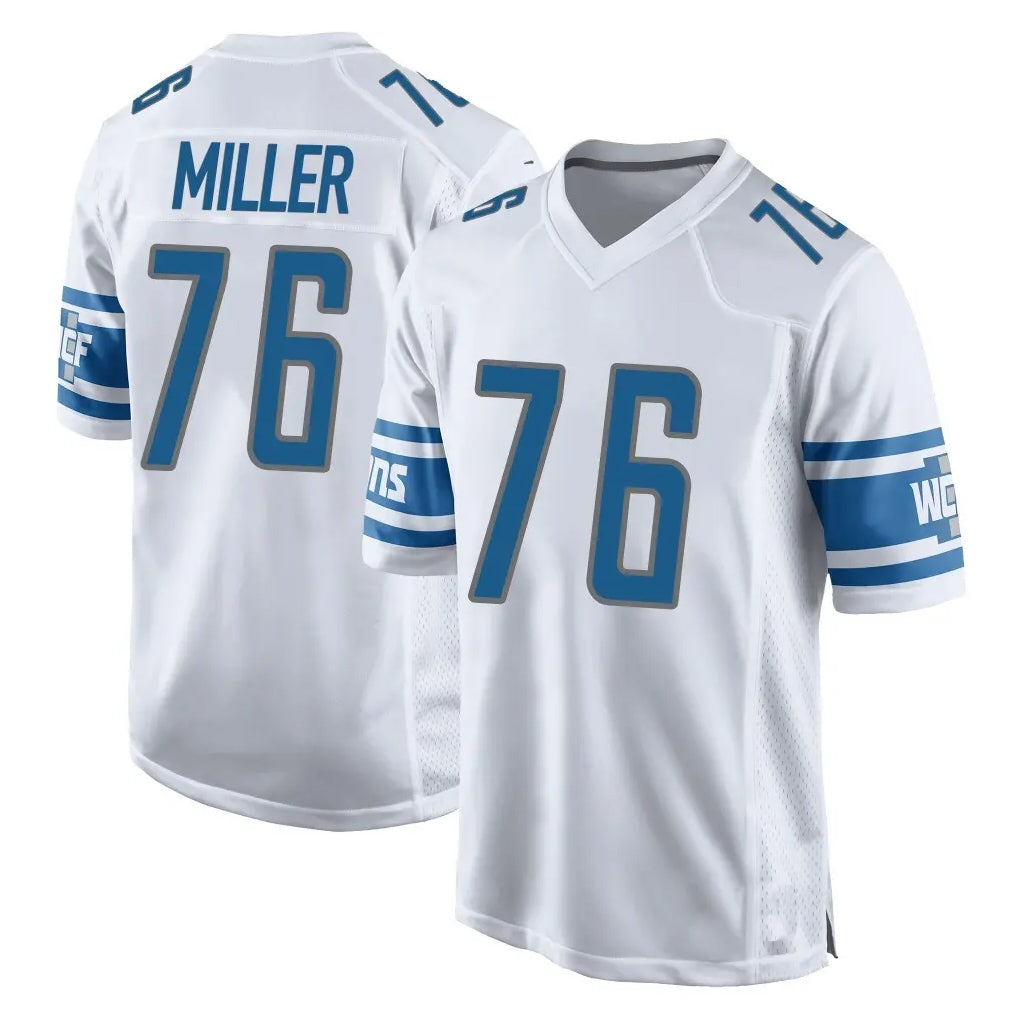 Yuxns D.Lions #76 Blake Miller Player White Home Game Stitched Jerseys
