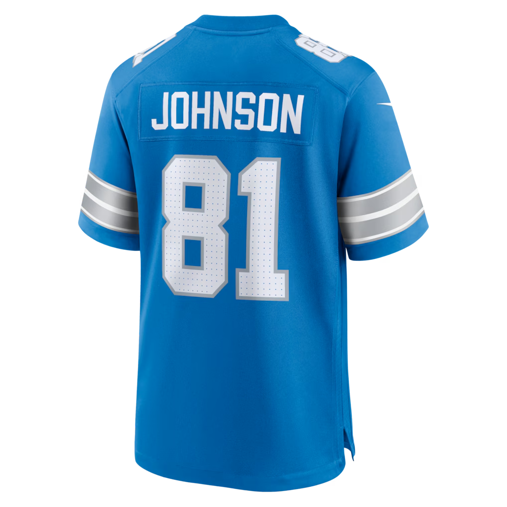 Yuxns D.Lions #81 Calvin Johnson Blue Team Retired Game Stitched Jerseys