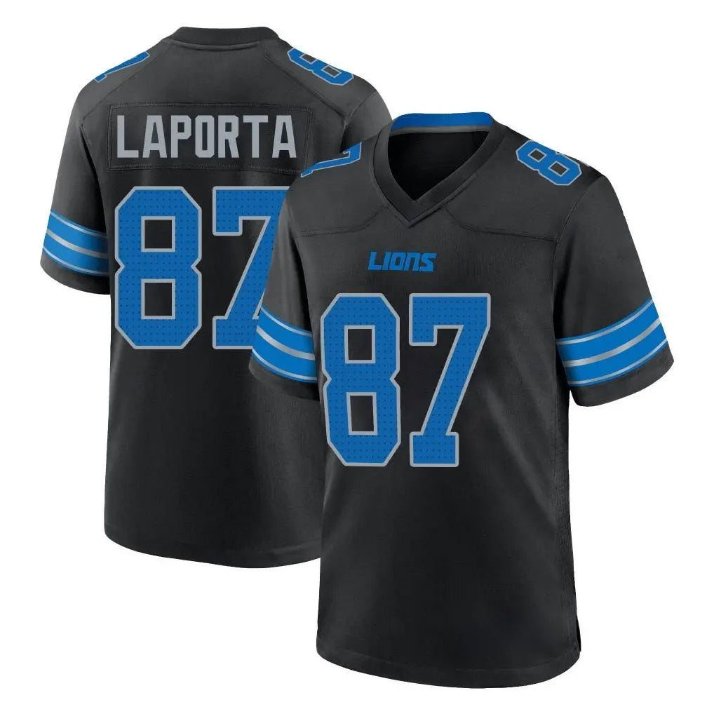 Yuxns D.Lions #87 Sam LaPorta Player Black Alternate Home Game Stitched Jerseys