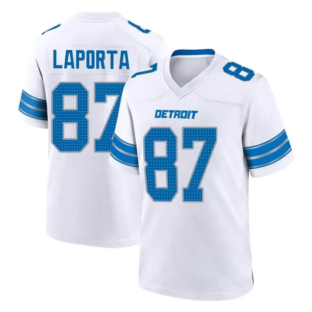 Yuxns D.Lions #87 Sam LaPorta Player White Alternate Home Game Stitched Jerseys