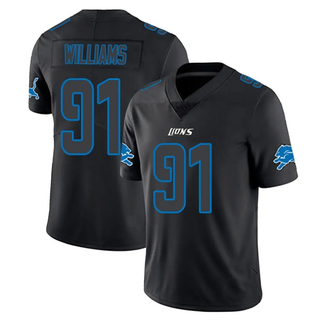 Yuxns D.Lions #91 Tyleik Williams Player Black Impact Limited Home Game Stitched Jerseys