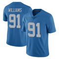 Yuxns D.Lions #91 Tyleik Williams Player Blue Limited Throwback Vapor Untouchable Stitched Jerseys
