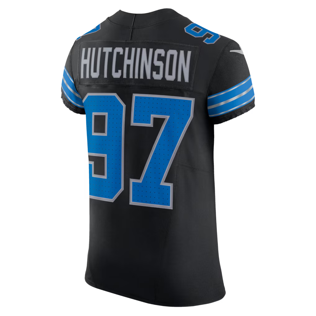 Yuxns D.Lions #97 Aidan Hutchinson Black Alternate Vapor F.U.S.E. Elite Stitched Jerseys
