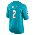 Yuxns M.Dolphins #2 Malik Willis Aqua Game Stitched Jerseys