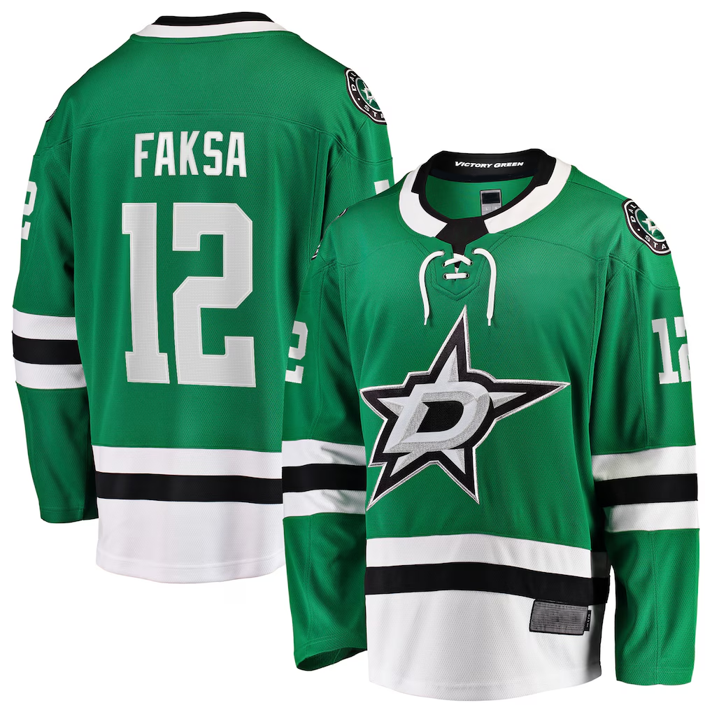 Yuxns D.Stars #12 Radek Faksa Kelly Green Home Breakaway Jerseys