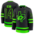 Yuxns D.Stars #14 Jamie Benn Black Alternate Premium Jerseys