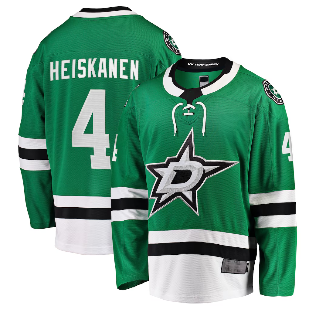 Yuxns D.Stars #4 Miro Heiskanen Kelly Green Team Color Breakaway Player Jerseys