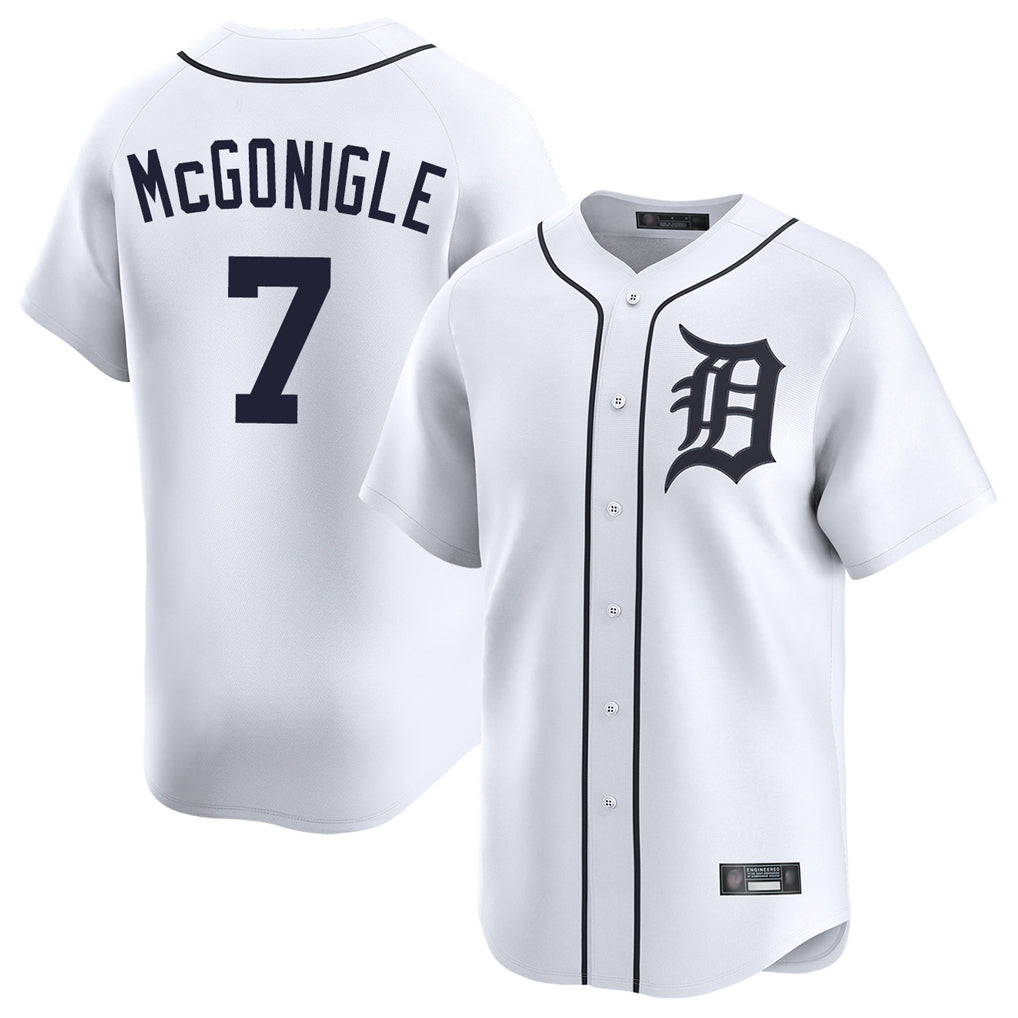 Yuxns D.Tigers #7 Kevin McGonigle Player White Home Limited Stitched Jerseys