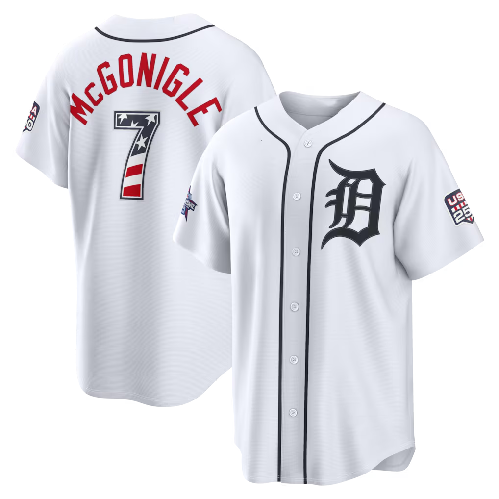 Yuxns D.Tigers #7 Kevin McGonigle White 2026 All-Star Edition Stars & Stripes Stadium Jerseys