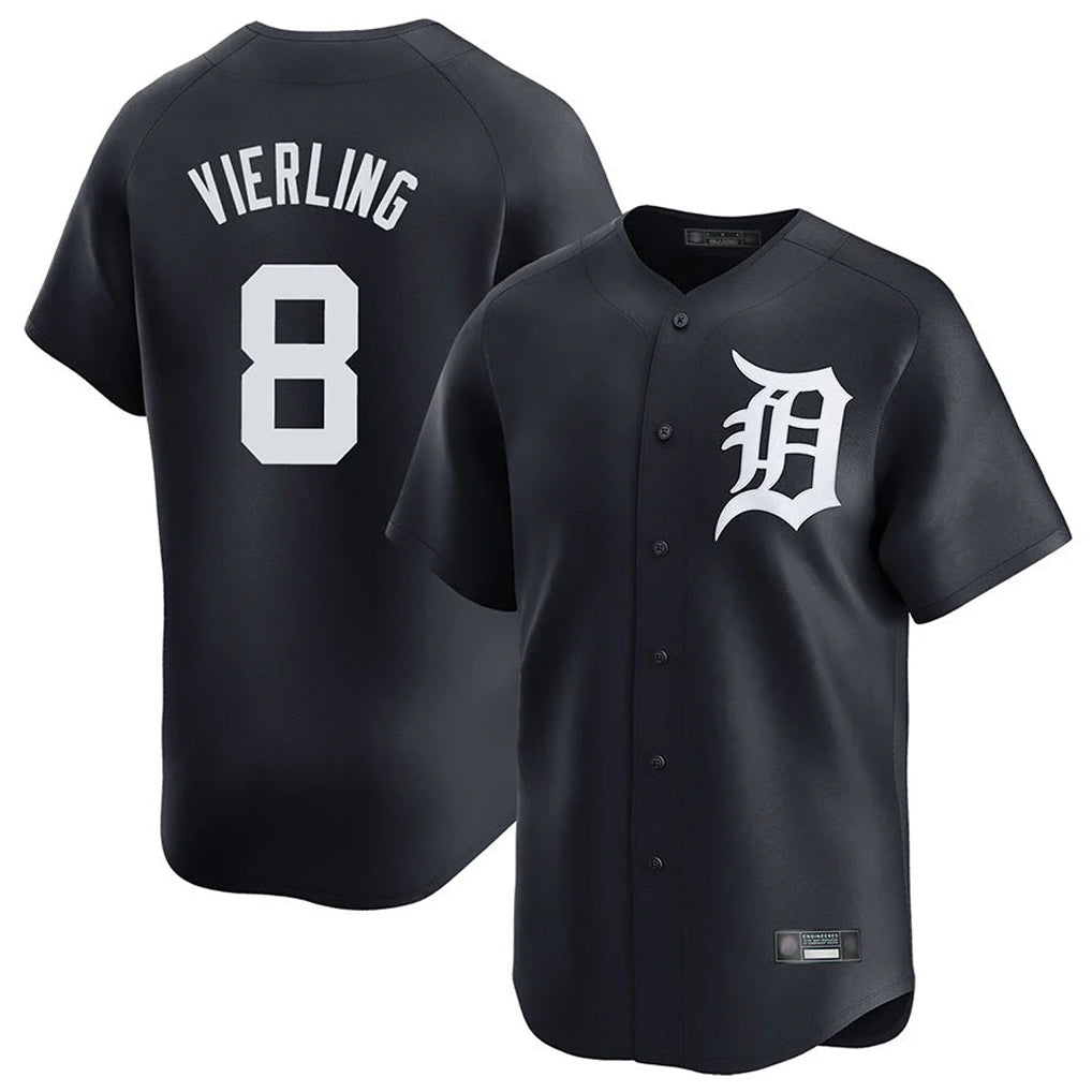 Yuxns D.Tigers #8 Matt Vierling Player Navy Home Limited Game Stitched Jerseys