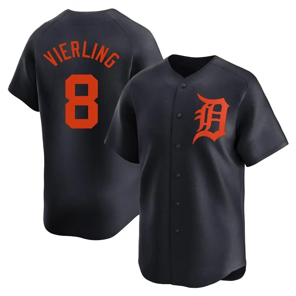 Yuxns D.Tigers #8 Matt Vierling Player Navy Home Limited Stitched Jerseys