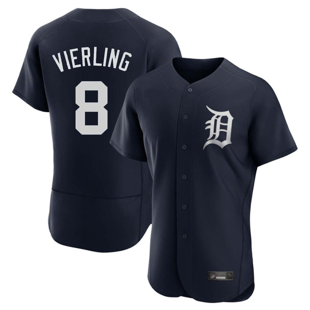 Yuxns D.Tigers #8 Matt Vierling Player Navy Limited Elite Home Stitched Jerseys