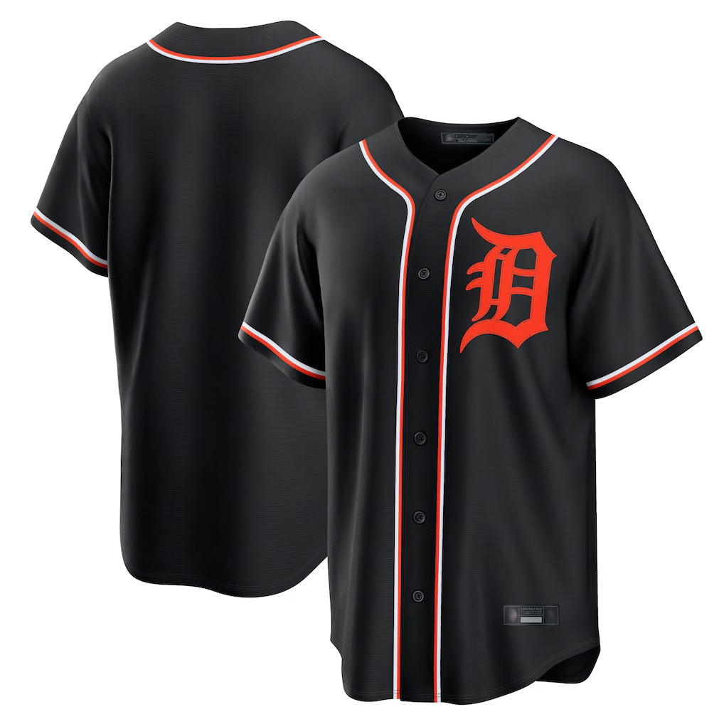 Yuxns D.Tigers ## Tigers Blank Player Black Fashion Out Home Game Stitched Jerseys