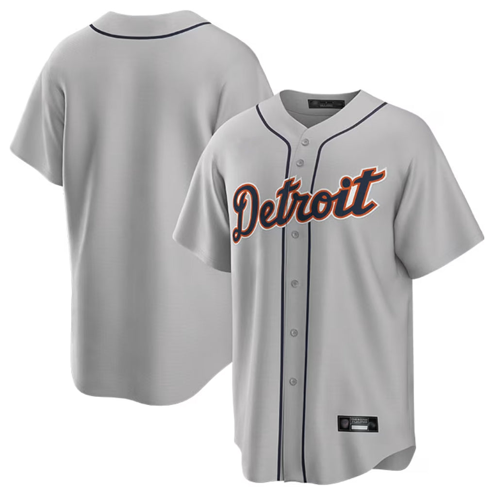 Yuxns D.Tigers ## Tigers Blank Player Gray Home Game Stitched Jerseys