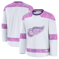 Yuxns DR.Wings White 2024 Hockey Fights Cancer Practice Jerseys