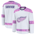 Yuxns DR.Wings White Hockey Fights Cancer Survivor Practice Jerseys