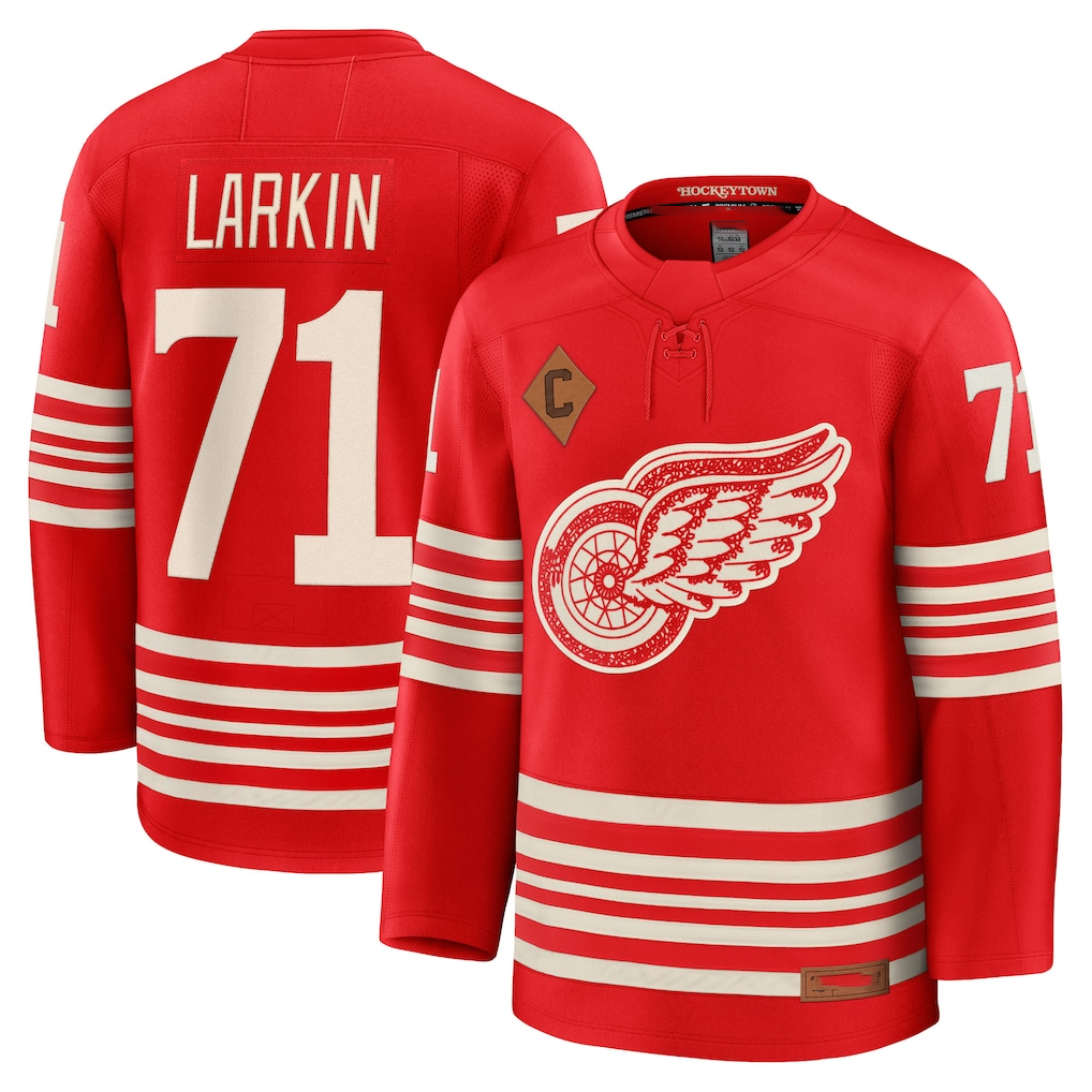 Yuxns DR.Wings #71 Dylan Larkin Red Centennial Premium Player Jerseys