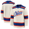 Yuxns E.Oilers Light Beige Alternate Premium Jerseys