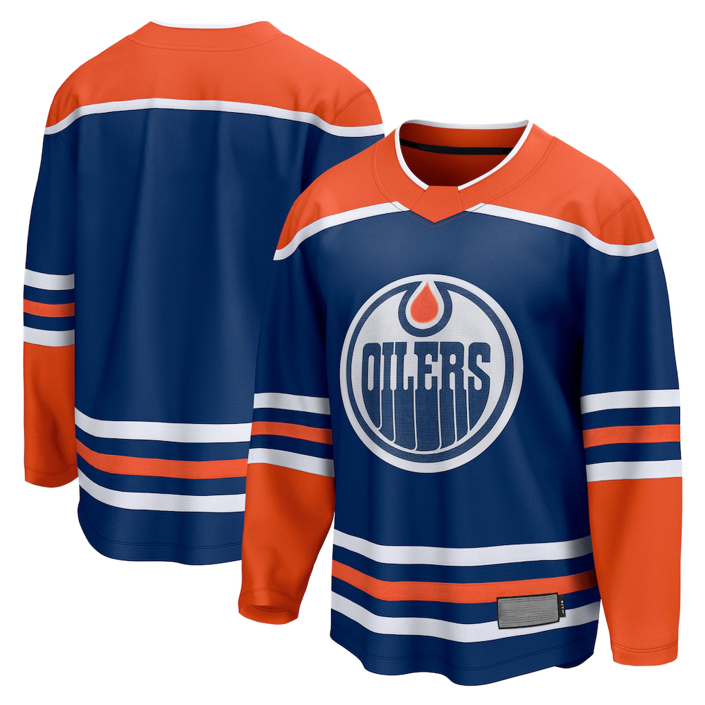 Yuxns E.Oilers Royal Home Breakaway Blank Jerseys