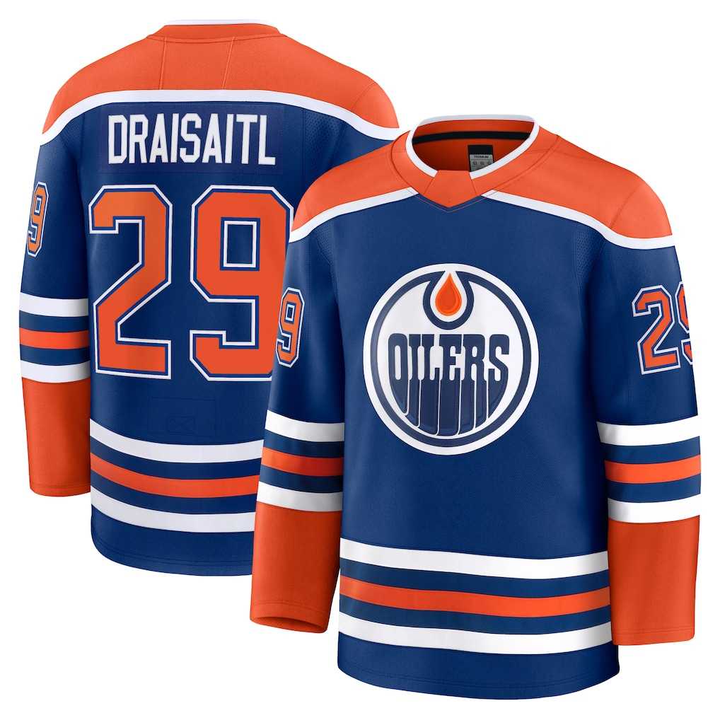 Yuxns E.Oilers #29 Leon Draisaitl Royal Home Premium Jerseys