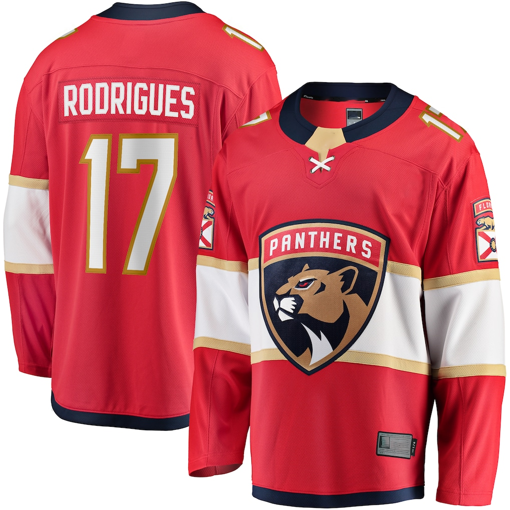Yuxns F.Panthers #17 Evan Rodrigues Red Home Breakaway Jerseys