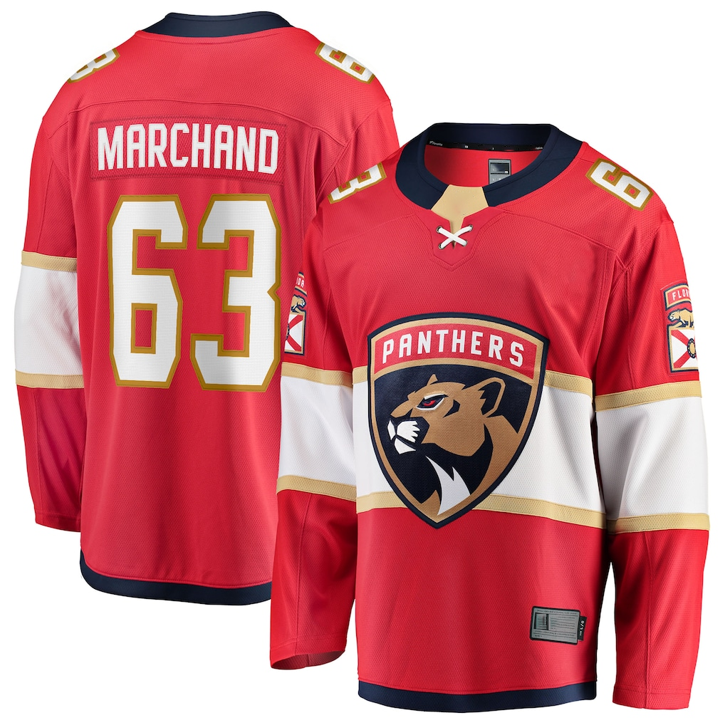 Yuxns F.Panthers #63 Brad Marchand Red Home Breakaway Jerseys