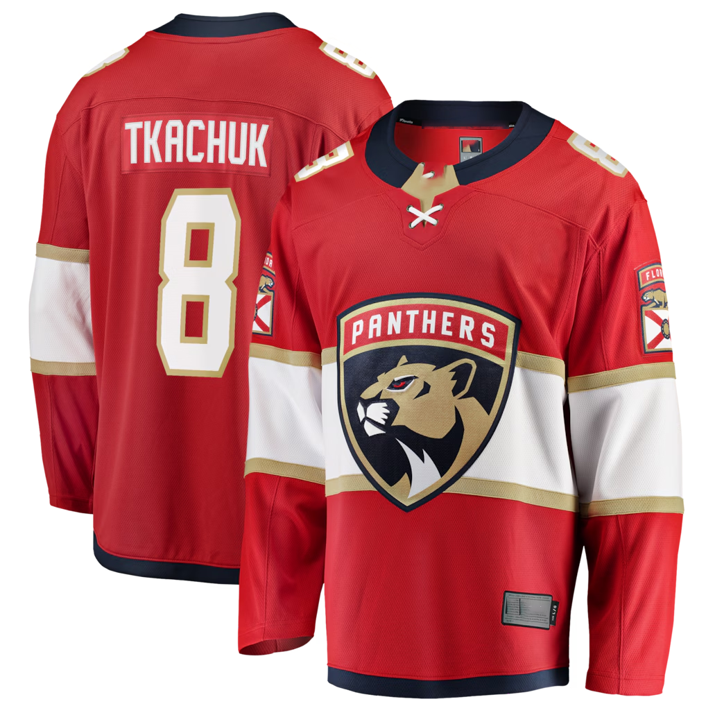 Yuxns F.Panthers #8 Brady Tkachuk Red Home Breakaway Jerseys