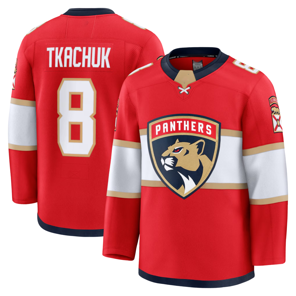 Yuxns F.Panthers #8 Brady Tkachuk Red Home Premium Jerseys
