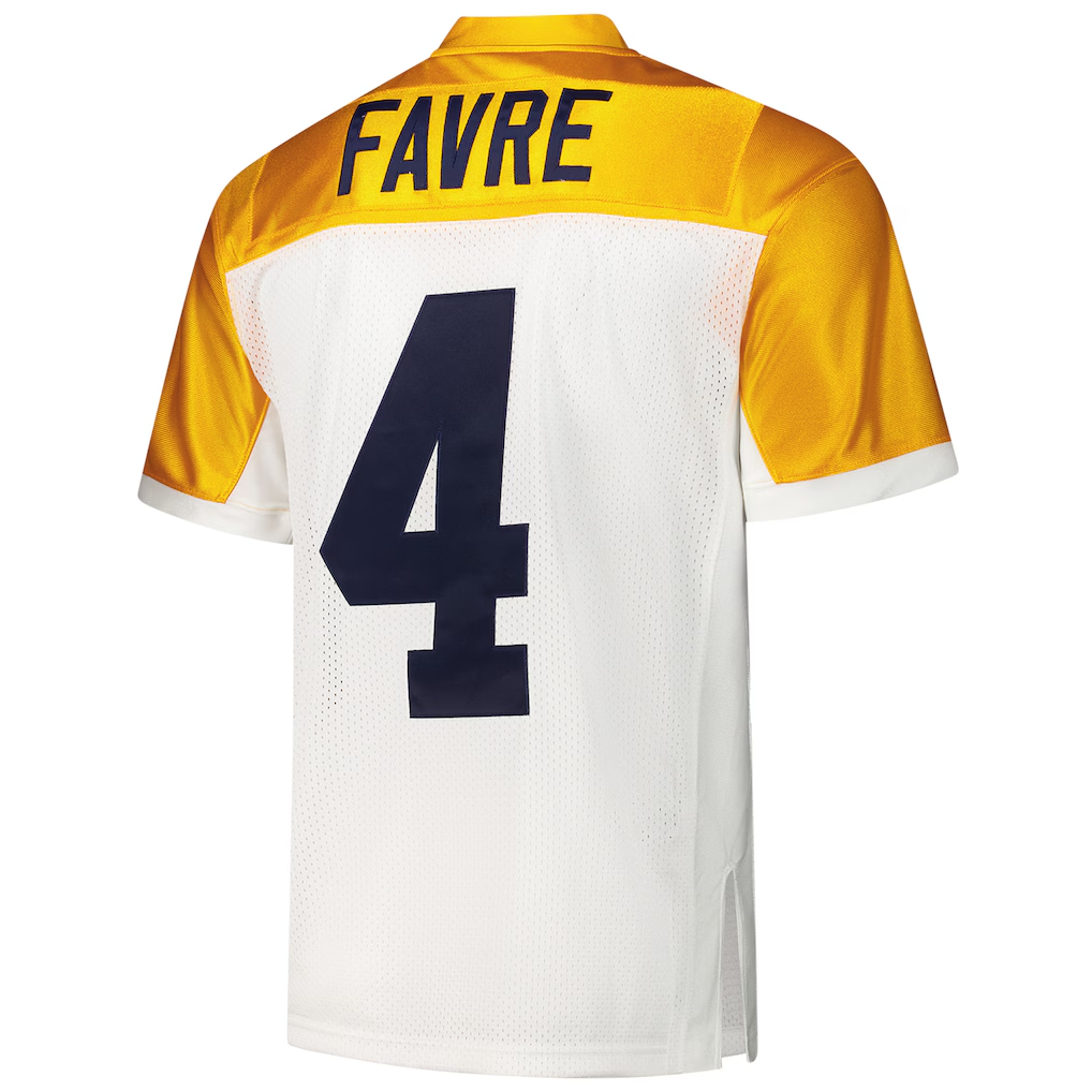 Yuxns G.Bay Packers 1994 #4 Brett Favre Mitchell & Ness White Authentic Throwback Retired Player Puhic Stitched Jerseys