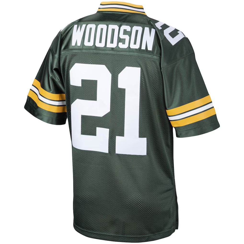 Yuxns G.Bay Packers 2010 #21 Charles Woodson Mitchell & Ness Green Authentic Throwback Retired Player Puhic Stitched Jerseys
