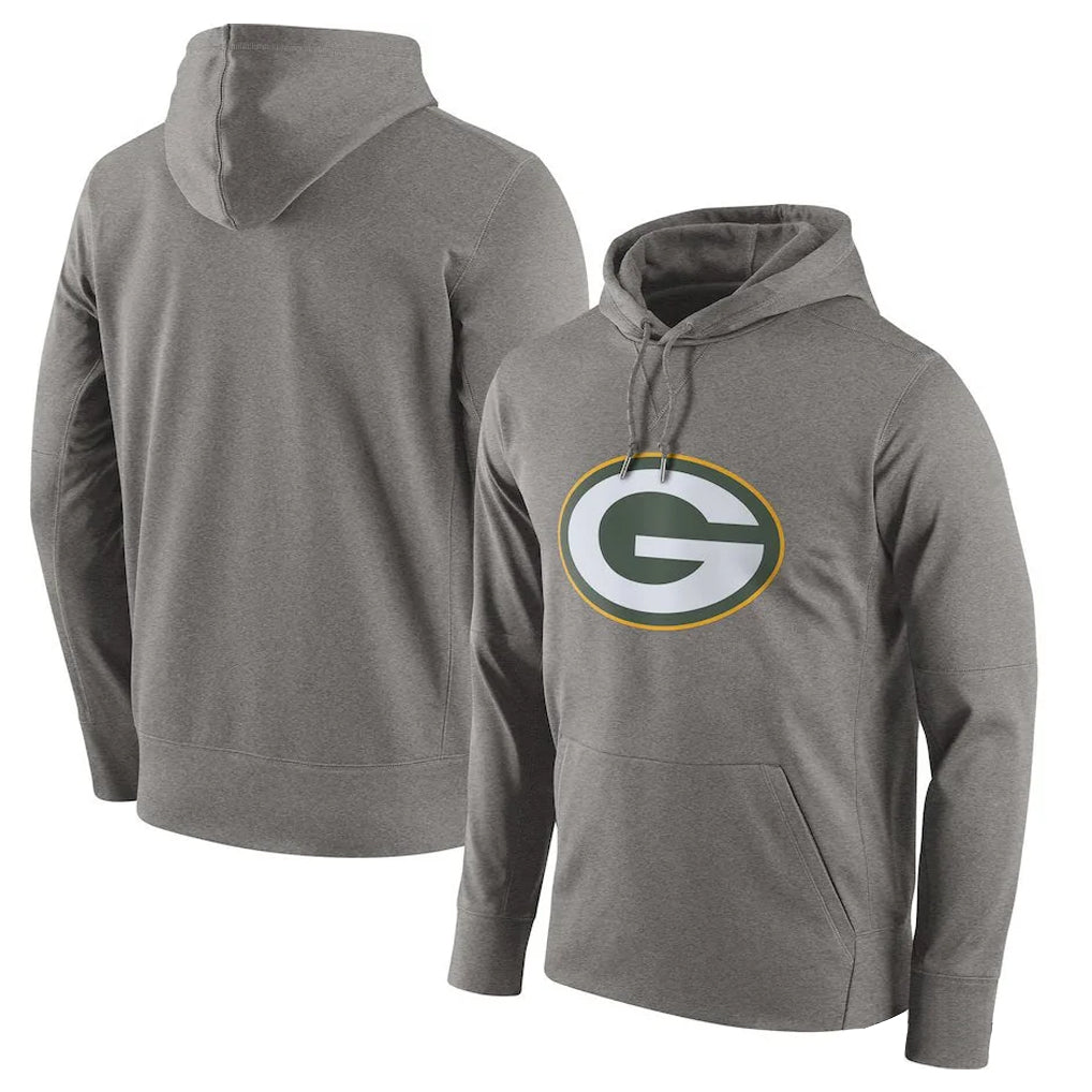 Yuxns GB.Packers Gray Circuit Logo Pullover Hoodies Limited Game Blank Player Stitched Jerseys