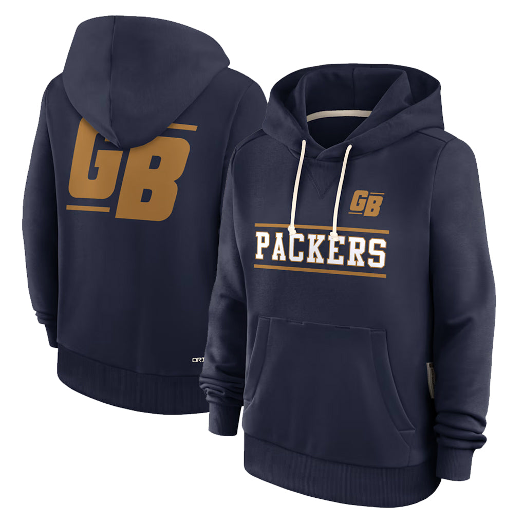 Yuxns GB.Packers Navy The 1923 Classic Pullover Hoodies Limited Game Blank Player Stitched Jerseys