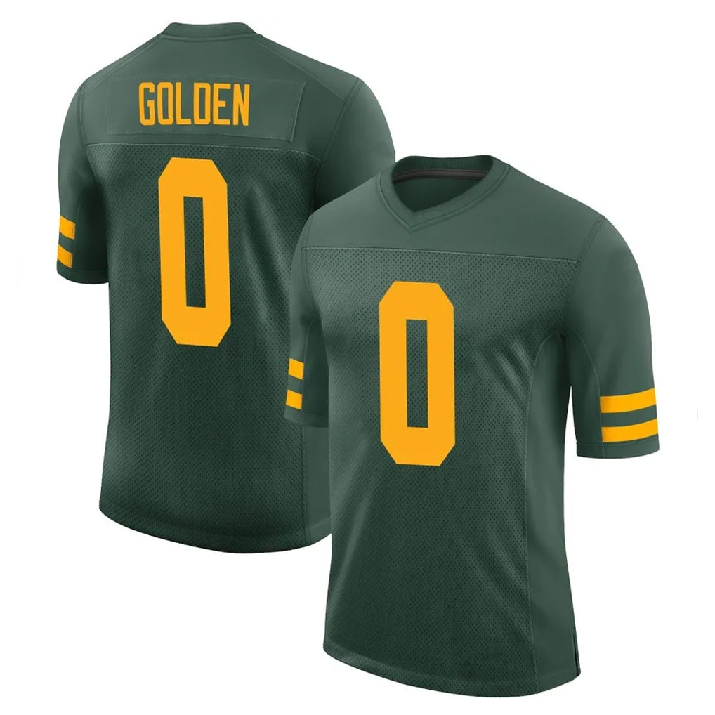 Yuxns GB.Packers #0 Matthew Golden Player Green Alternate Vapor Home Game Stitched Jerseys