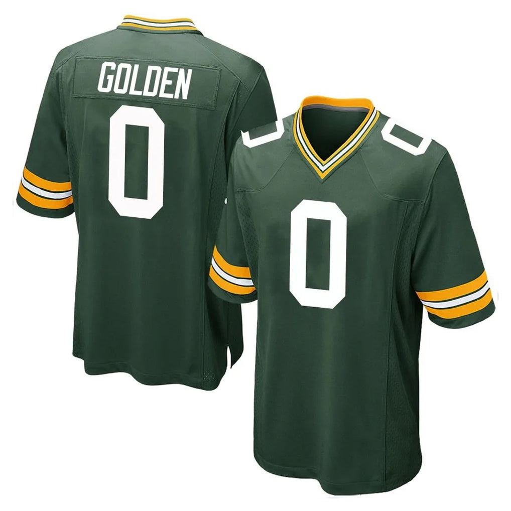 Yuxns GB.Packers #0 Matthew Golden Player Green Home Game Stitched Jerseys