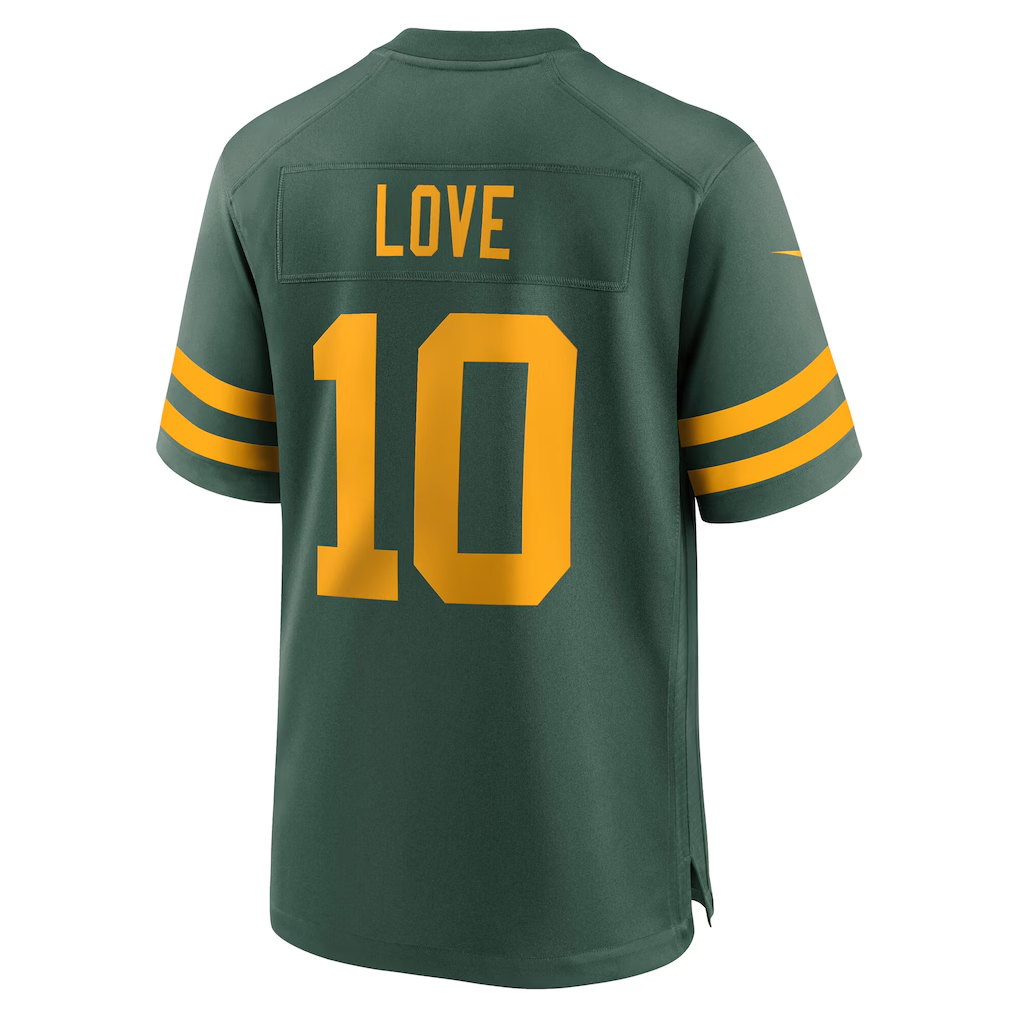 Yuxns GB.Packers #10 Jordan Love Green Alternate Game Stitched Jerseys