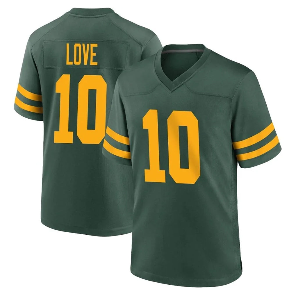 Yuxns GB.Packers #10 Jordan Love Player Green Alternate Home Game Stitched Jerseys