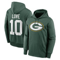 Yuxns GB.Packers #10 Jordan Love Player Green Therma Hoodie Game Stitched  Jerseys