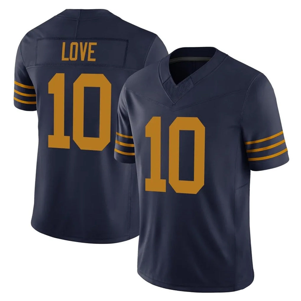 Yuxns GB.Packers #10 Jordan Love Player Navy The 1923 Classic Vapor F.U.S.E. Home Game Stitched Jerseys