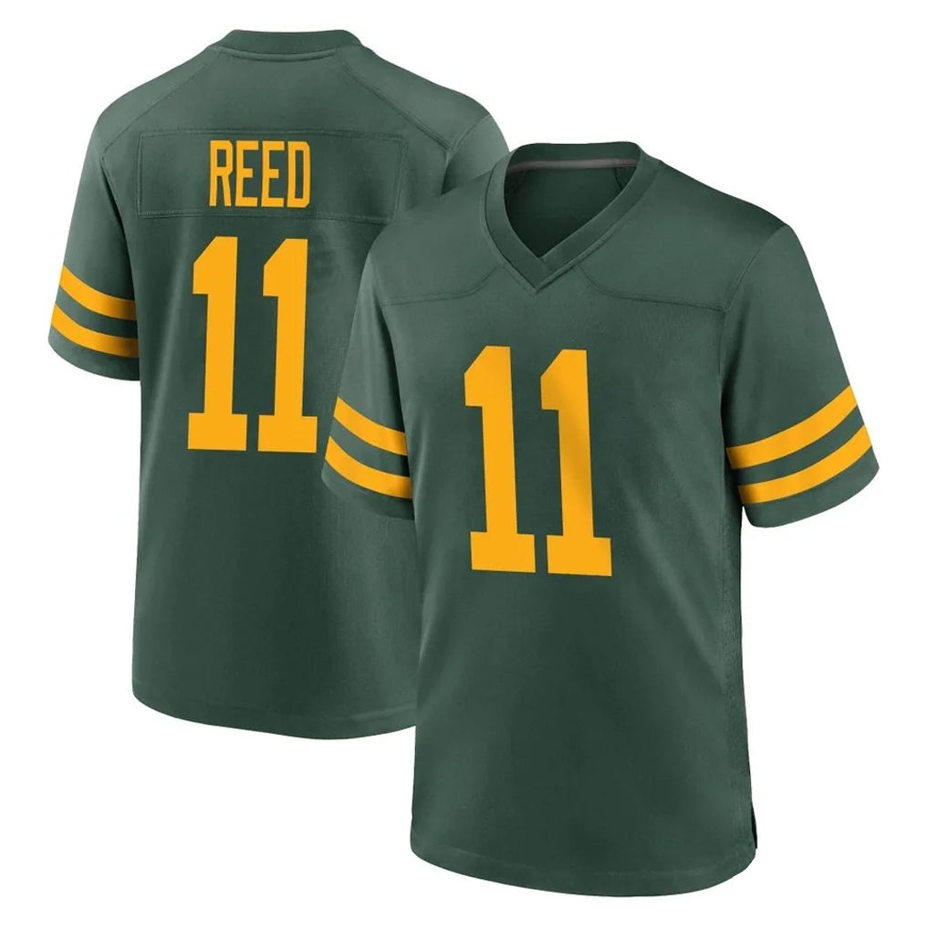 Yuxns GB.Packers #11 Jayden Reed Player Green Alternate Home Game Stitched Jerseys