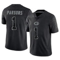 Yuxns GB.Packers #1 Micah Parsons Player Black Reflective Limited Home Game Stitched Jerseys