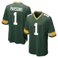 Yuxns GB.Packers #1 Micah Parsons Player Green Home Game Stitched Jerseys