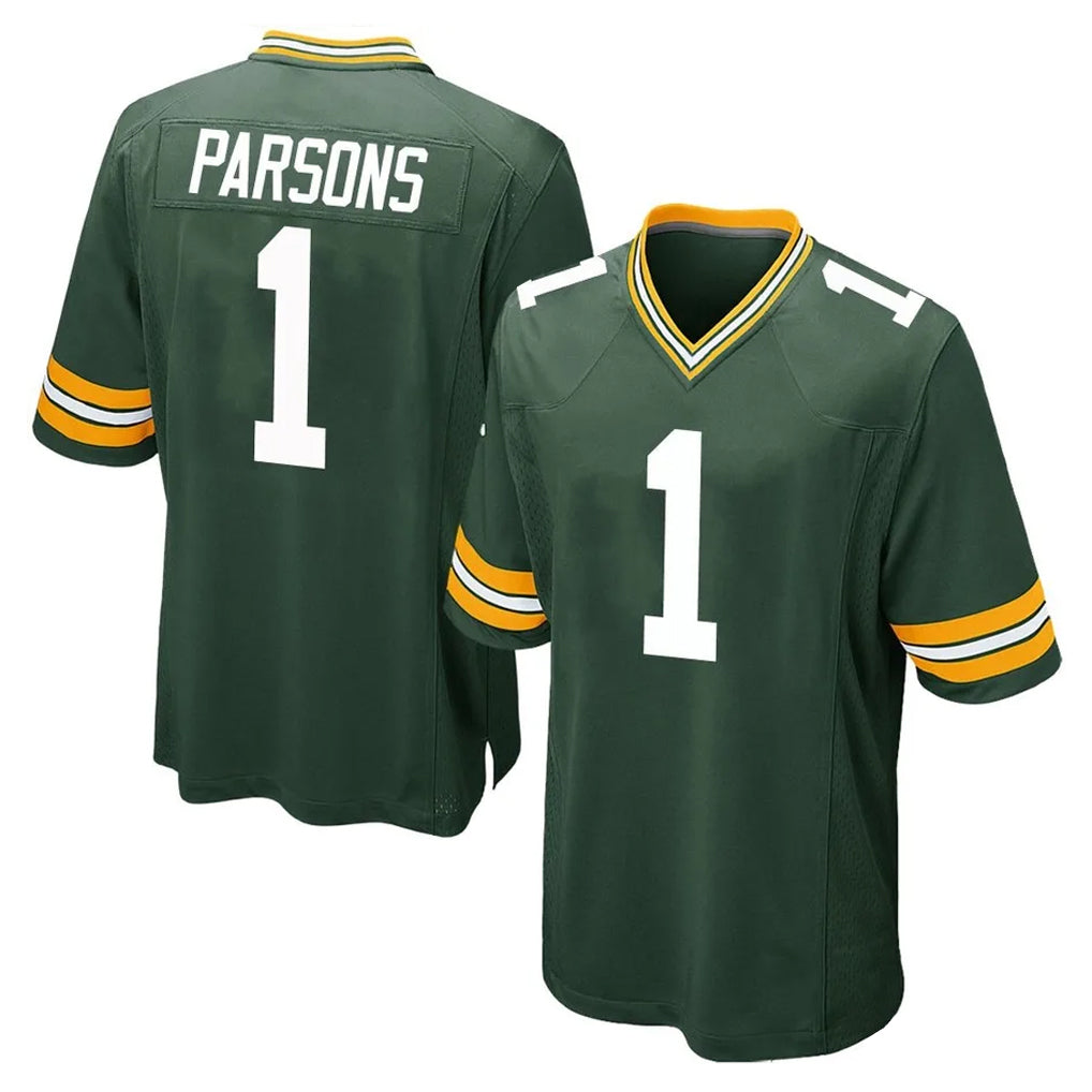 Yuxns GB.Packers #1 Micah Parsons Player Green Home Game Stitched Jerseys