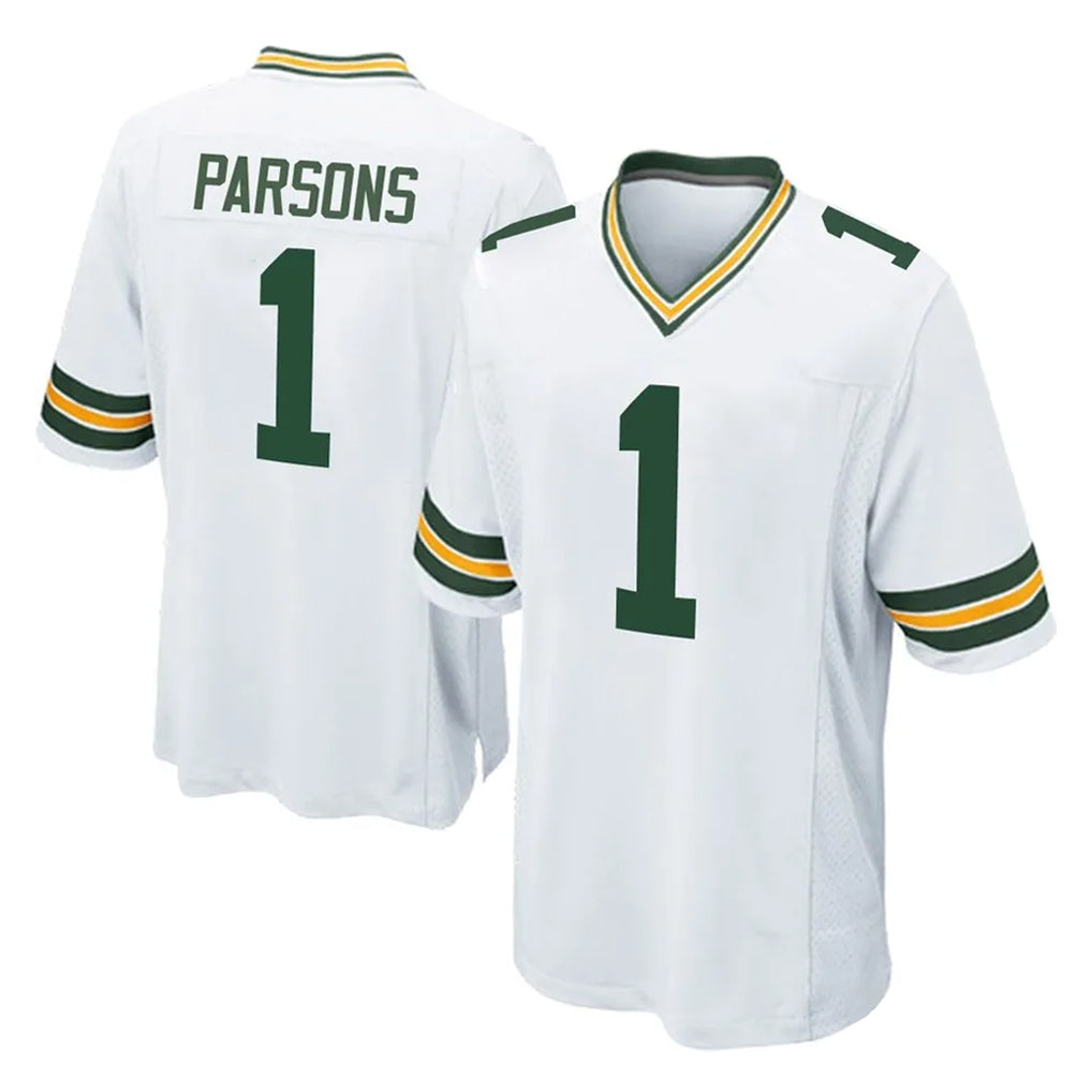 Yuxns GB.Packers #1 Micah Parsons Player White Home Game Stitched Jerseys