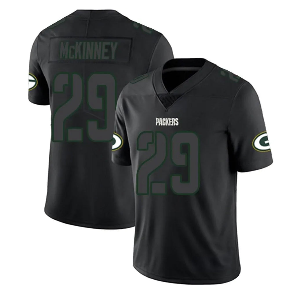 Yuxns GB.Packers #29 Xavier McKinney Player Black Impact Limited Home Game Stitched Jerseys