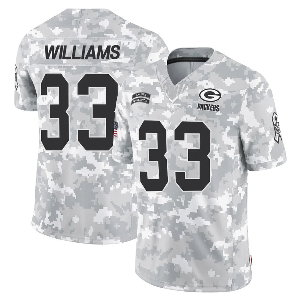 Yuxns GB.Packers #33 Evan Williams Player Arctic Camo Salute To Service Limited Stitched Jerseys