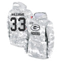 Yuxns GB.Packers #33 Evan Williams Player Arctic Camo Salute to Service Hoodies Limited Game Stitched Jerseys