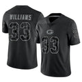 Yuxns GB.Packers #33 Evan Williams Player Black Reflective Limited Home Game Stitched Jerseys