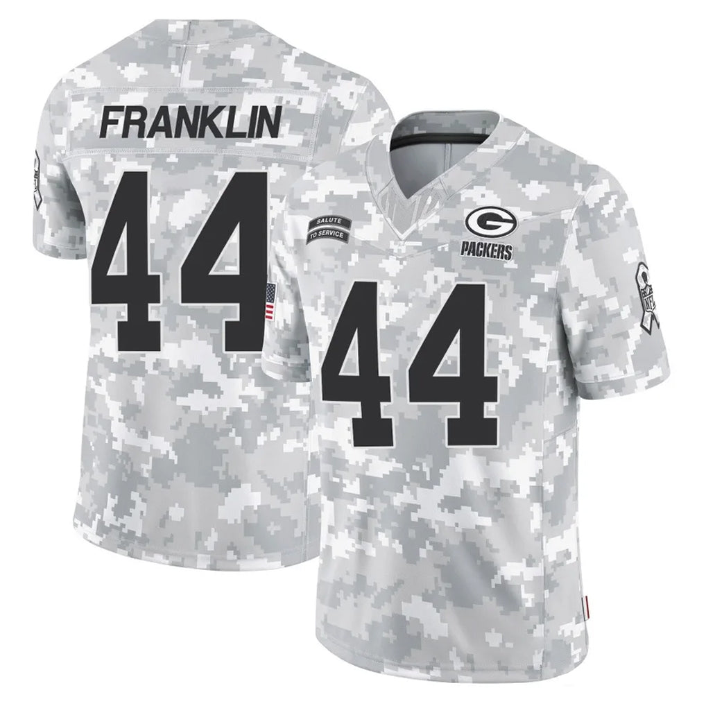 Yuxns GB.Packers #44 Zaire Franklin Player Arctic Camo Salute To Service Limited Stitched Jerseys